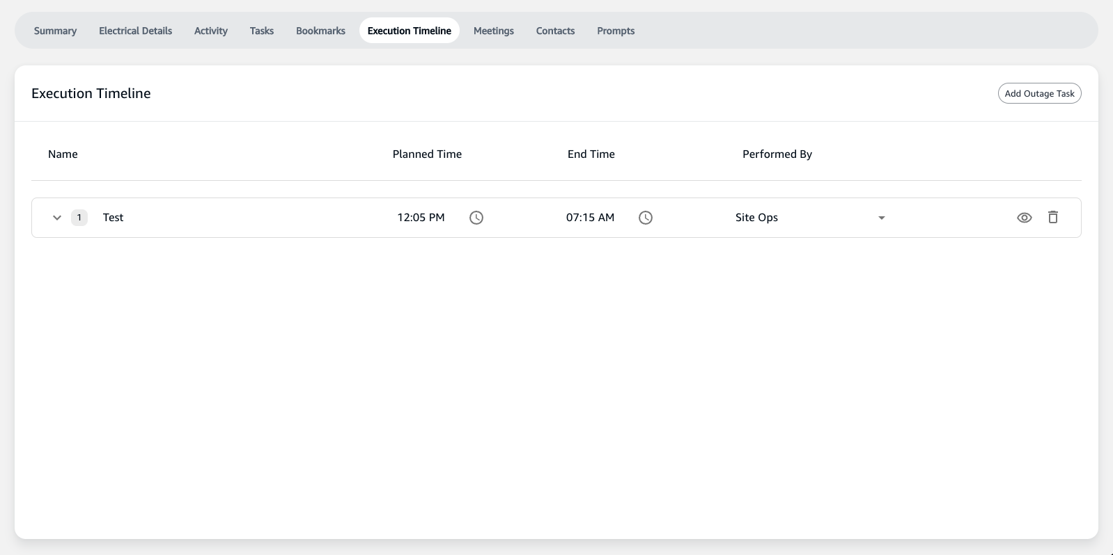 Project Details Execution Timeline