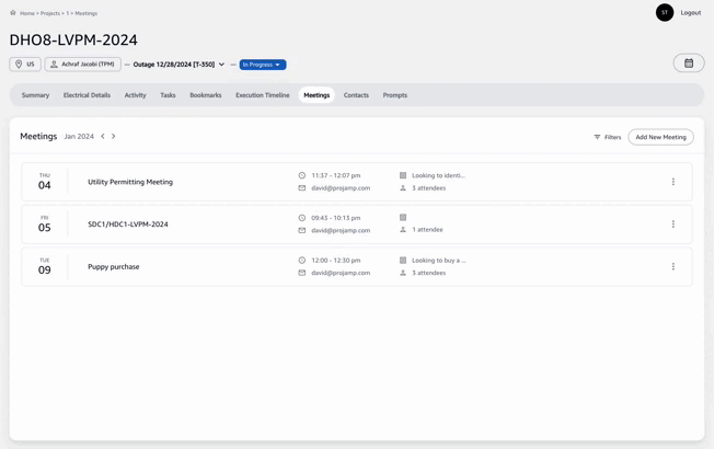 Adding a new meeting