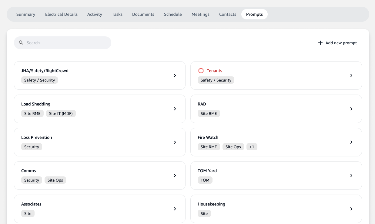 Project Details Prompts Tab