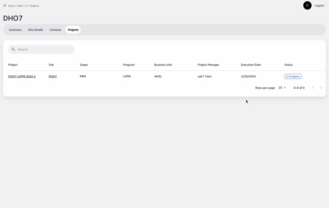 Navigate to Project information page